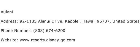 Aulani Address Contact Number