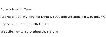 Aurora Health Care Address Contact Number
