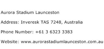 Aurora Stadium Launceston Address Contact Number