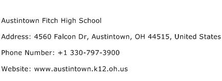 Austintown Fitch High School Address Contact Number