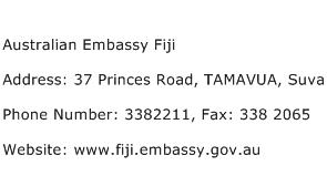 Australian Embassy Fiji Address Contact Number