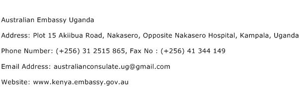 Australian Embassy Uganda Address Contact Number