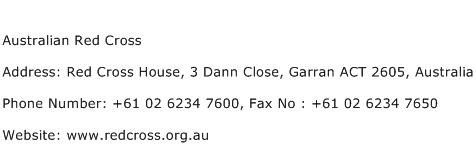 Australian Red Cross Address Contact Number