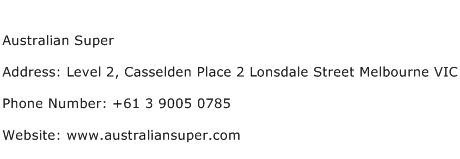 Australian Super Address Contact Number
