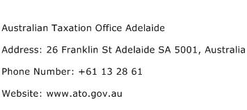 Australian Taxation Office Adelaide Address Contact Number