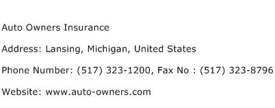Auto Owners Insurance Address Contact Number