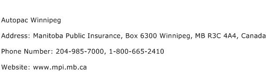 Autopac Winnipeg Address Contact Number