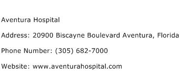 Aventura Hospital Address Contact Number