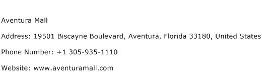 Aventura Mall Address Contact Number