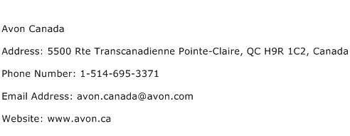 Avon Canada Address Contact Number