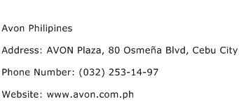 Avon Philipines Address Contact Number