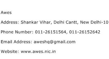 Awes Address Contact Number