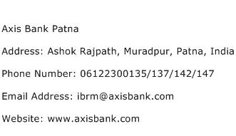 Axis Bank Patna Address Contact Number