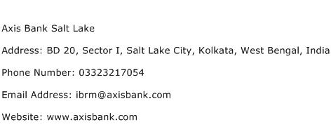 Axis Bank Salt Lake Address Contact Number