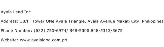 Ayala Land Inc Address Contact Number
