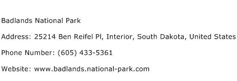 Badlands National Park Address Contact Number
