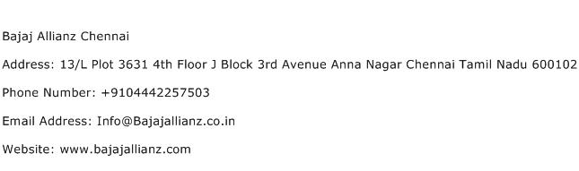 Bajaj Allianz Chennai Address Contact Number