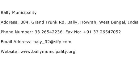 Bally Municipality Address Contact Number