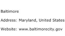 Baltimore Address Contact Number