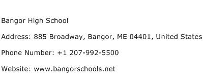 Bangor High School Address Contact Number