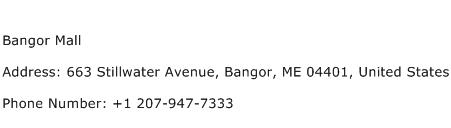 Bangor Mall Address Contact Number