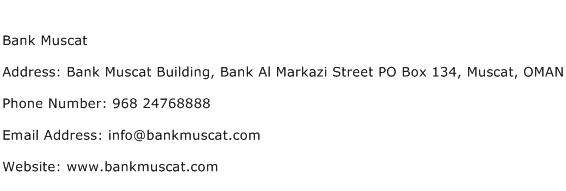 Bank Muscat Address Contact Number