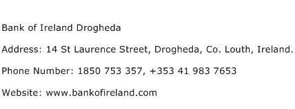 Bank of Ireland Drogheda Address Contact Number