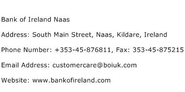 Bank of Ireland Naas Address Contact Number