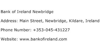 Bank of Ireland Newbridge Address Contact Number