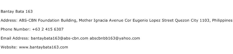 Bantay Bata 163 Address Contact Number