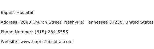 Baptist Hospital Address Contact Number