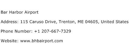 Bar Harbor Airport Address Contact Number