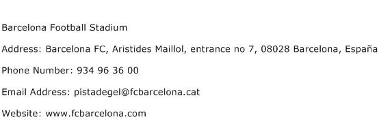 Barcelona Football Stadium Address Contact Number
