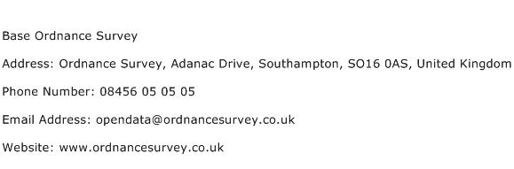 Base Ordnance Survey Address Contact Number