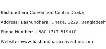 Bashundhara Convention Centre Dhaka Address Contact Number