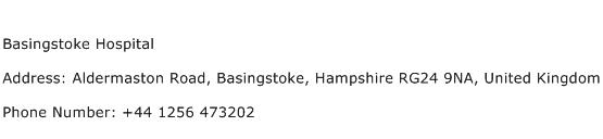 Basingstoke Hospital Address Contact Number