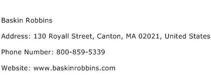 Baskin Robbins Address Contact Number