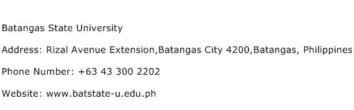 Batangas State University Address Contact Number