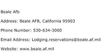 Beale Afb Address Contact Number