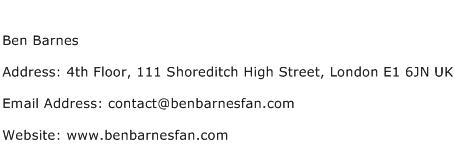 Ben Barnes Address Contact Number