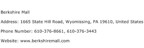 Berkshire Mall Address Contact Number