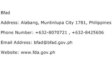 Bfad Address Contact Number