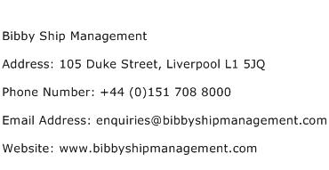 Bibby Ship Management Address Contact Number
