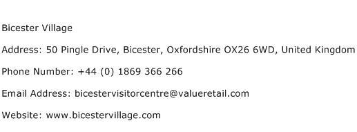 Bicester Village Address Contact Number