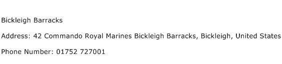 Bickleigh Barracks Address Contact Number