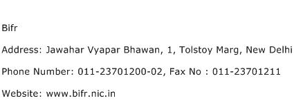 Bifr Address Contact Number