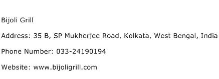 Bijoli Grill Address Contact Number