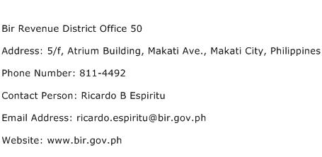 Bir Revenue District Office 50 Address Contact Number
