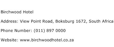 Birchwood Hotel Address Contact Number