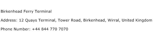 Birkenhead Ferry Terminal Address Contact Number